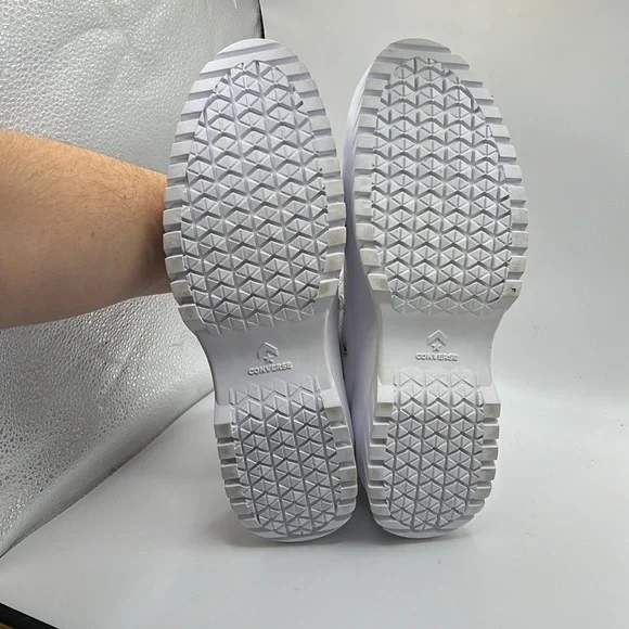 NWT Converse Lugged 2.0 Platform Shoe Sneakers High Top White Leather Womens 10 - Picture 6 of 13